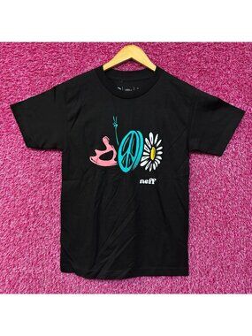 Neff Peace Sign Graphic Design T-Shirt Small